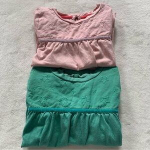 Mini Boden Pink and Teal Star-Embossed Girls' Tee Shirts Size 4/5